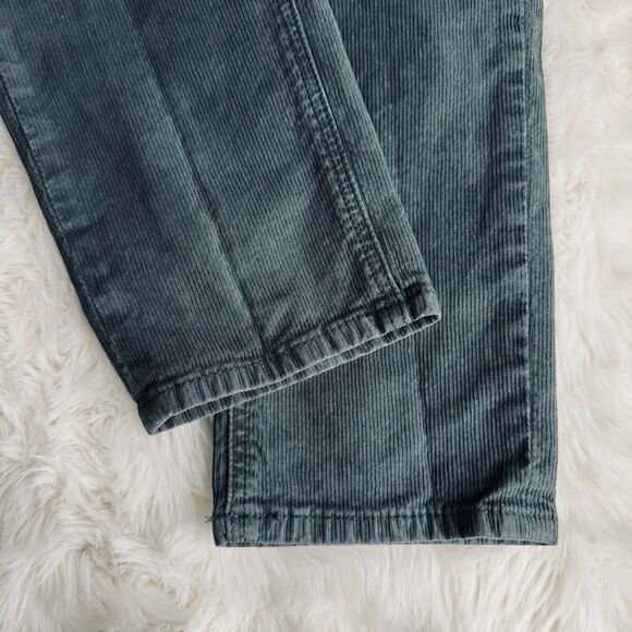 American Eagle Mom Corduroy Pants 0 (24x26.4) Green Tapered High Waist Womens - Picture 8 of 10